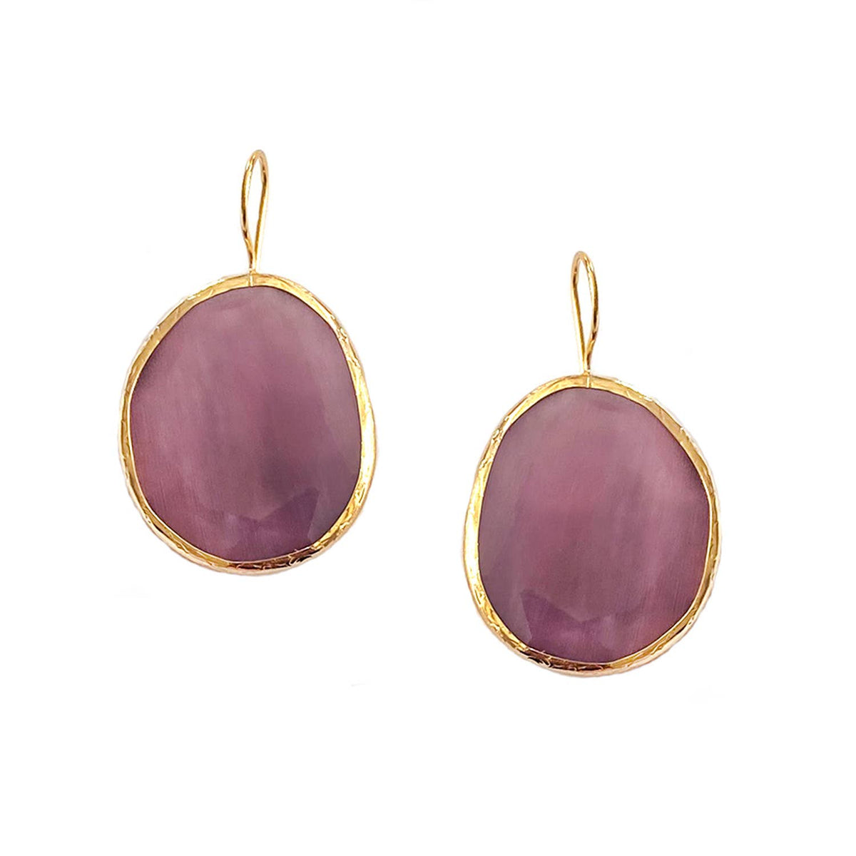 Gold plated glass earrings