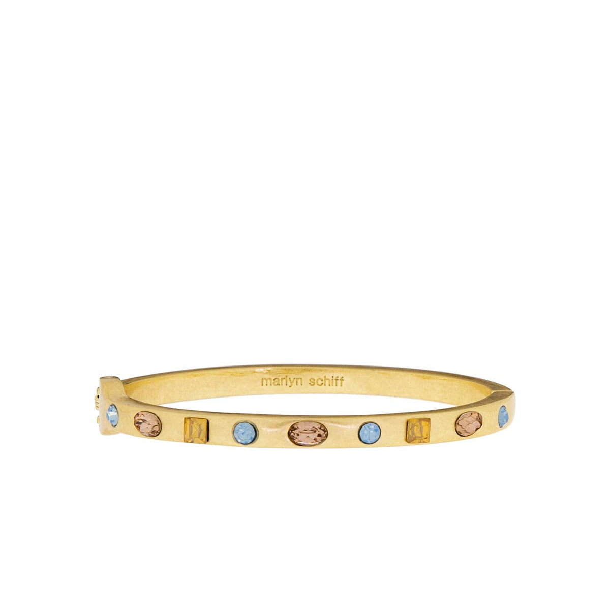 Multi shape crystal bangle