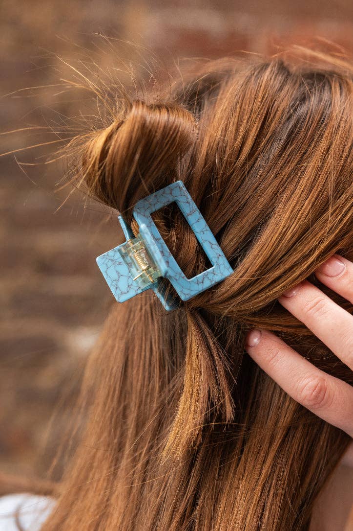 Carly Hair Claw - Turquoise // Clip, Blue