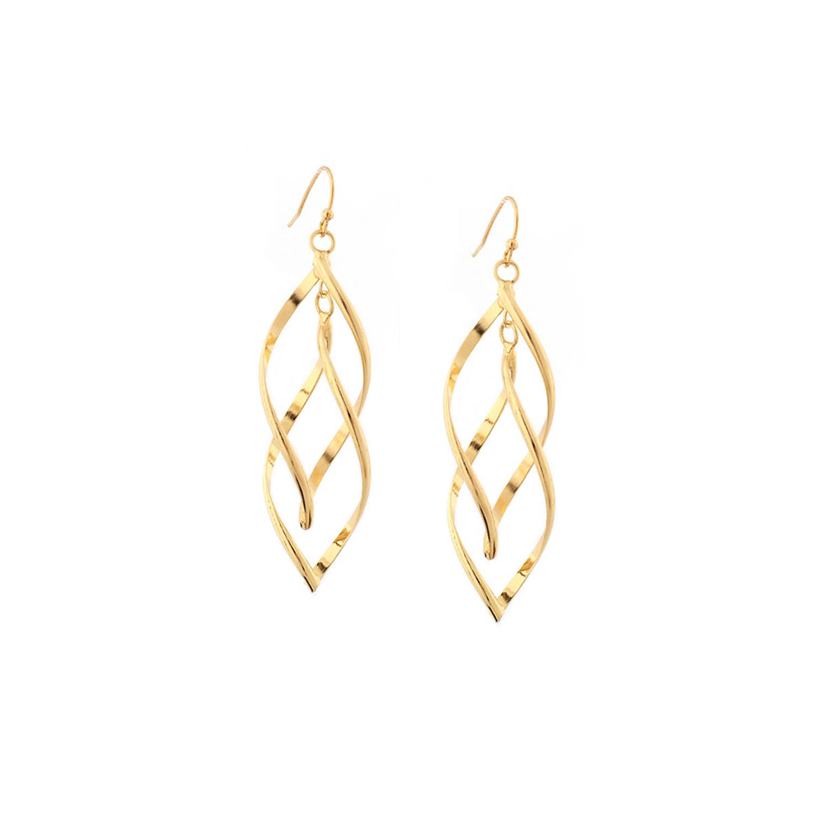 Double twist drop earring