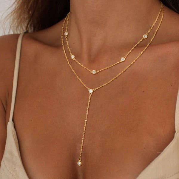 18K STAINLESS STEEL Y NECKLACE