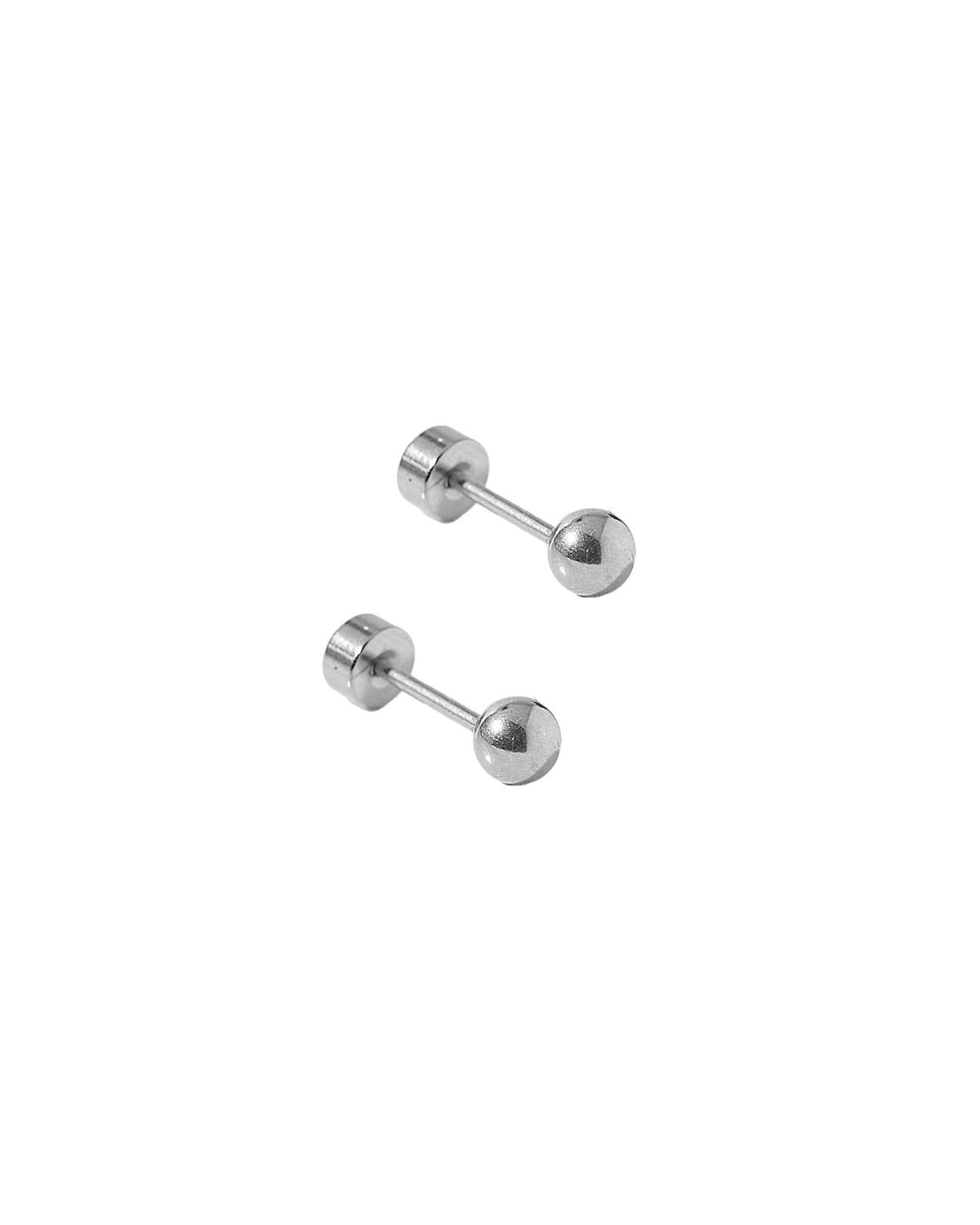 Screwback Stud Earrings - Evelyn Silver