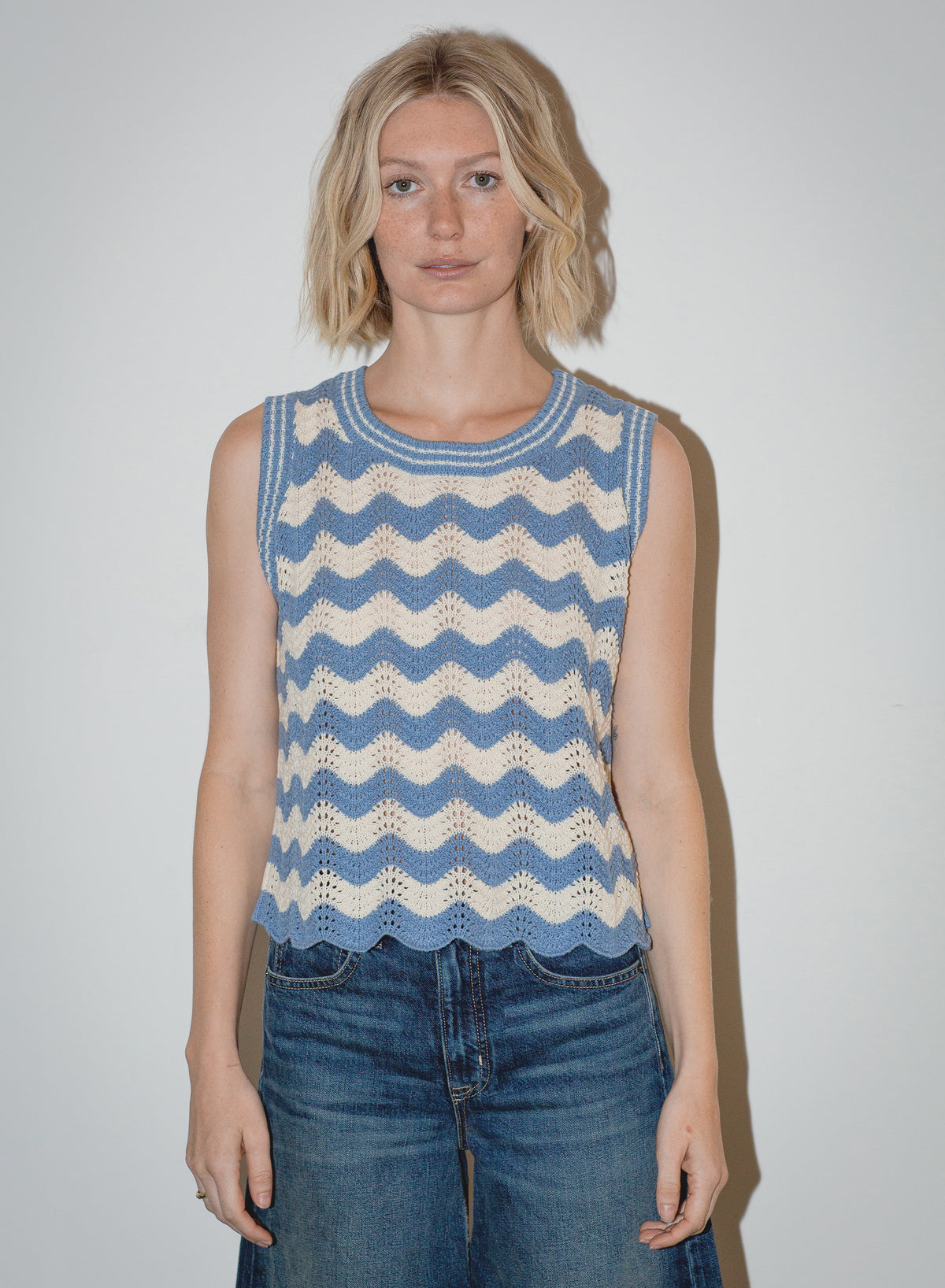 Jess Scallop Hem Tank Sweater