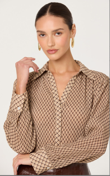Laurel Top Brown Plaid