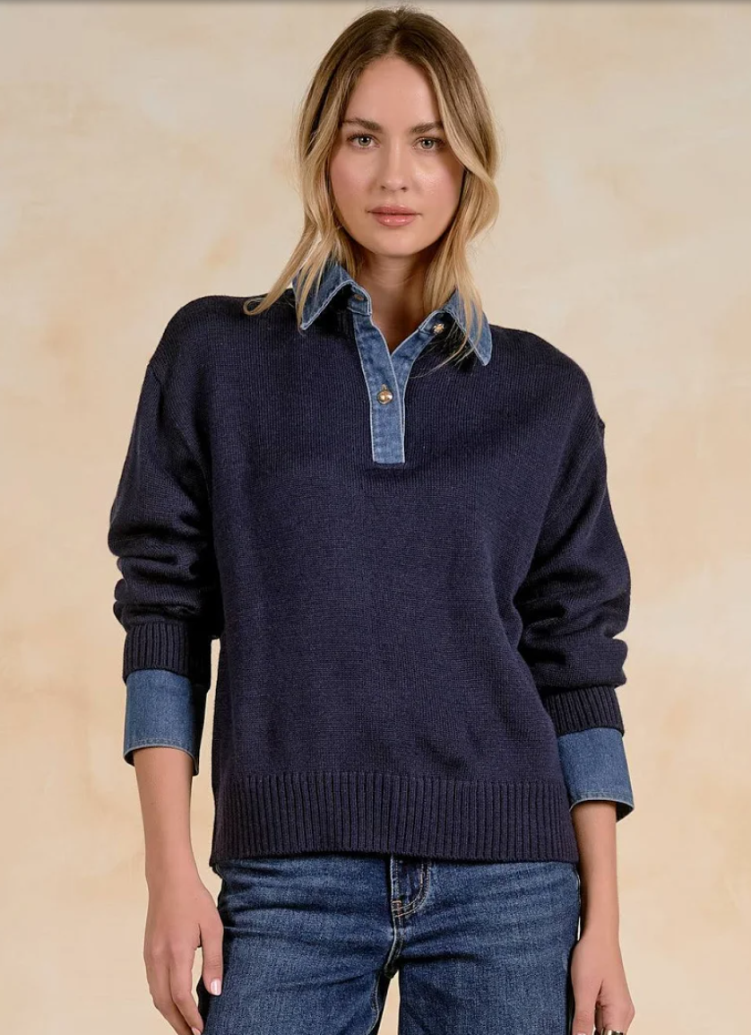 Sweater Collard Denim