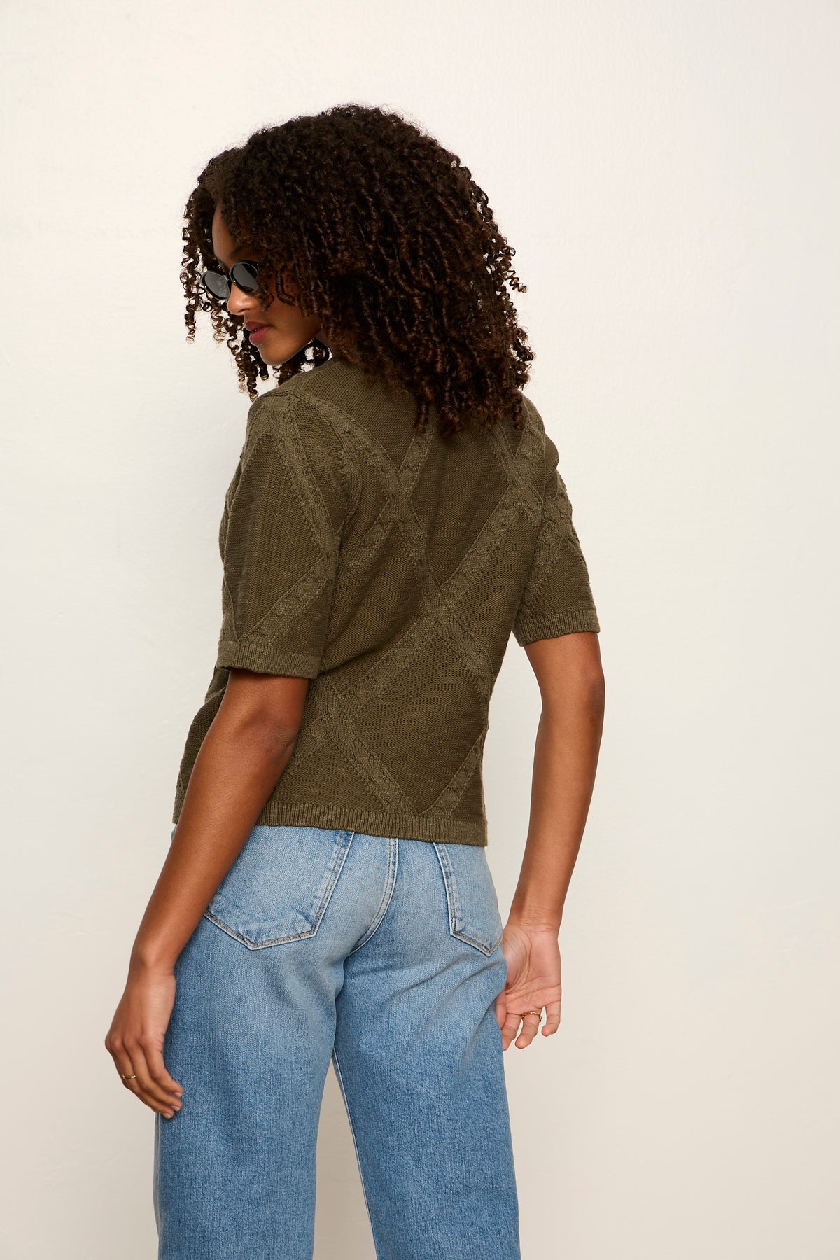 DIAMOND STITCH SWEATER TEE