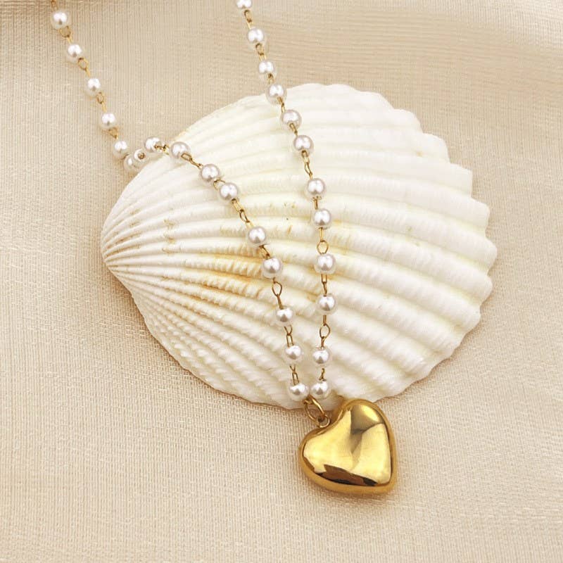 18K STAINLESS STEEL HEART NECKLACE