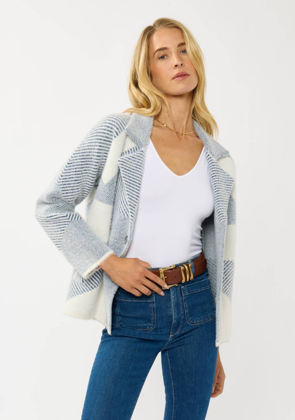 Double Breasted Sweater Jacket
