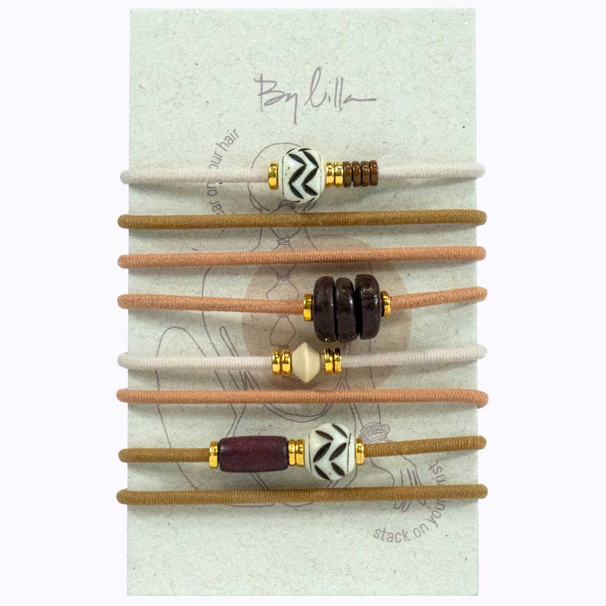 BRUNETTE- 8 PACK BRACELET/HAIRTIES FALL/ WINTER PACKAGED