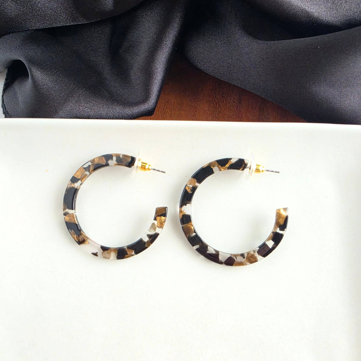 Camy Hoops - Black & Bronze